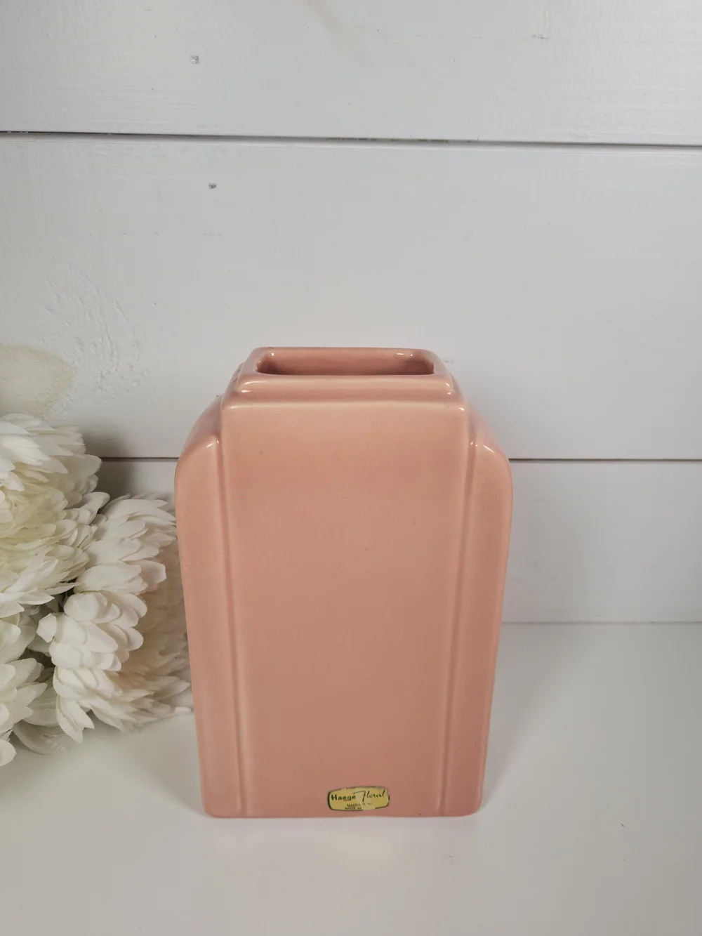 Mid Century Haeger Mauve Pink Art Deco Architectural Vase | Haeger Florist MCM